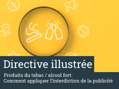 illustration (couverture brochure): cigarettes et bouteille sous une loupe