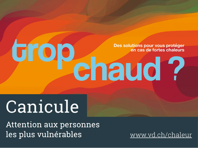 texte "trop chaud?" dans une image abstraite