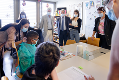 Photo de la rencontre des élèves à l'école à l'hôpital