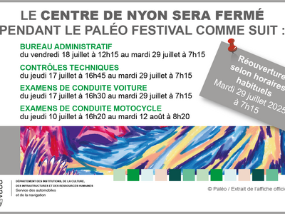 fermeture centre de nyon durant le Paleo festival