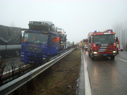 Carambolage sur l'autoroute A9