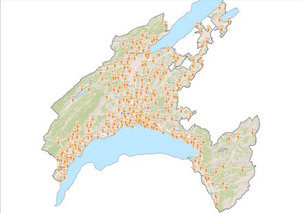 Carte des PRU sur le guichet cartographique