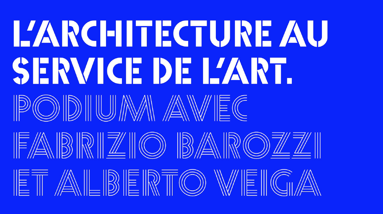 Affiche de la conférence Podium avec Fabrizio Barozzi et Alberto Veiga