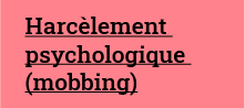 Harcèlement psychologique (mobbing)